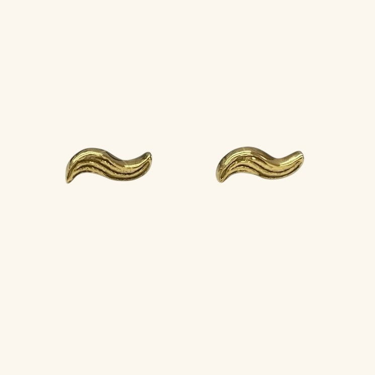 Waves Studs Gold