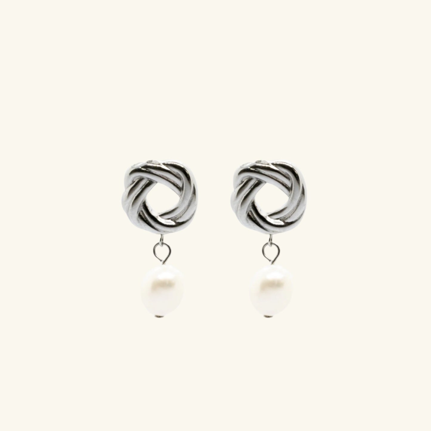 Pearl Drop Earrings Silver